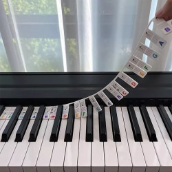 88 tangenter Silikon Piano Keyboard Noteetiketter Stickers Biginner Rainbow