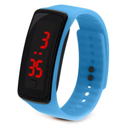 Pojkar Flickor Multi Colors LED Digital Screen Armband Sport Watch Light Blue