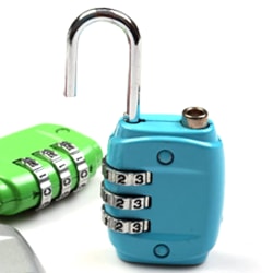 Säkerhet 3 Kombinationsresväska Bagage Bag Code Gym Lock Blue