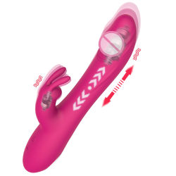 Vibrator G-Spot Dildo Kanin Kvinnor Sexleksak Massager Nattpresent red