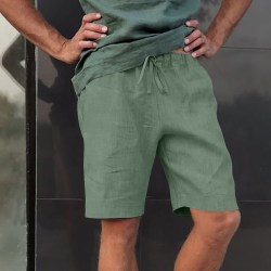 Herrshorts med elastisk midja Casual Shorts Combat Arbetsbyxor Light Green 5XL