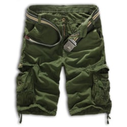 Herr Cargo Shorts Army Combat Camo Byxor Sport Byxor Nederdel Green 34
