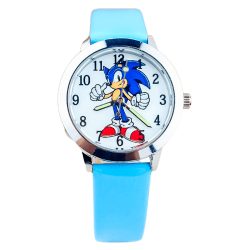 Sonic The Hedgehog Character Cartoon Leather Band Watch blue