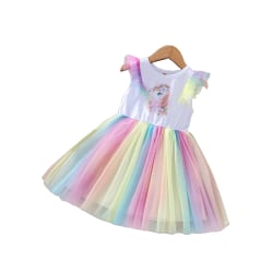 Girls Cosplay Party Princess Unicorn Costume Fancy Dress 130cm