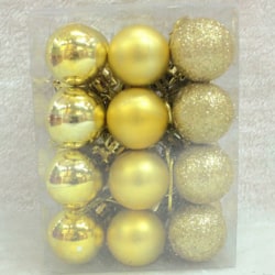 Julbollsprydnader för julgransdekorationer hängande boll Gold 24pcs