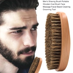 Mäns naturliga skäggborste Mustasch trähandtag skäggborste