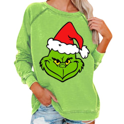 Kvinnor Christmas Grinch Winter Sweatshirt Casual Pullover Toppar D M