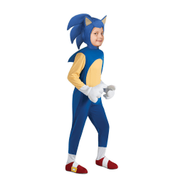 Halloween Hedgehog Sonic Cosplay Jumpsuit Costume Party Kid Boys Blue 10-14 Years