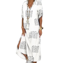 Kvinnors färgrika stjärntryck skjortklänning Casual Beach Letter XL