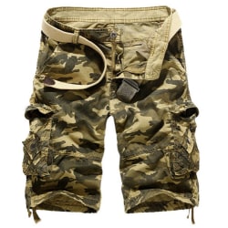 Men Army Combat Camo Cargo Shorts Pants Casual Short Trousers Yellow 38
