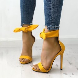Högklackade sandaler, Ankel Gladiator Sandal Skor Yellow 36