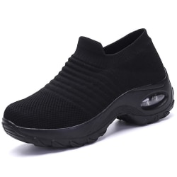 Fjäder- Flat Slip-on Plattform, Mesh Sock Sneakers, Skor ( Set 1) Khaki -A 37