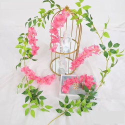 1,8 M Wisteria konstgjorda blomma Vine Krans Bröllop Arch Dekor Pink