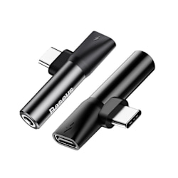 Baseus USB-C till 3.5mm / USB-C Audio Adapter Samsung/Andriod Svart
