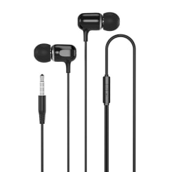 In-Ear Trådbundna Hörlurar med mikrofon 3,5mm iPhone, Samsung Svart