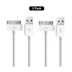 2-Pack iPhone 4s Laddningskabel  iPad 1,2,3 /iPod/iPhone 3 ,4 ,4 Vit