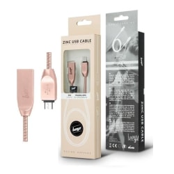 Beeyo 2 ampeerin sinkkimikro-USB-kaapeli älypuhelimille - ruusunkulta Pink gold