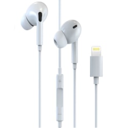 Lightning Bluetooth Wired Extra bas Earphone för iPhone iPad iPo Vit