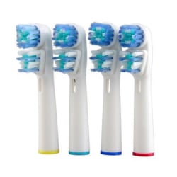 4-Pak dobbelte tandbørstehoveder til Oral B - Refill White