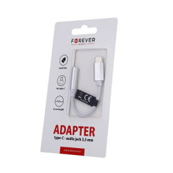 USB-C till 3.5mm Audio Adapter Samsung/Andriod Mobiler - Forever Vit