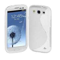 Samsung Galaxy S3 TPU Skal - Transparent + Displayskydd Vit