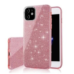 iPhone 15 Plus - 3i1 Glitter Elegant Blødt Cover Pink