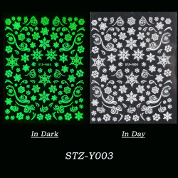 Nail Sticker White Snowflakes Christmas STZ-Y003