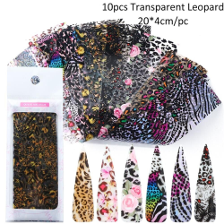 10st Nail Sticker Leopard Print TRANSPARENT LEOPARD