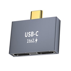 Type-C splitter USB C hann til dobbel USB C hunn PD-lader