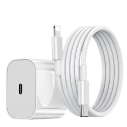 Laddare Snabbladdare Kabel for iPhone20W USB-C Vit 2-Pack