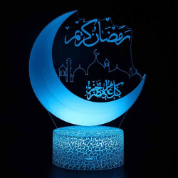 Mubarak Ramadan LED DIY-lampa, Eid Decorations Moon Star