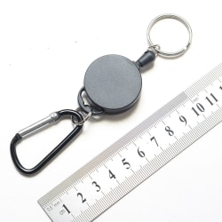 Nyckelring Infällbar nyckelhållare med snöre Svart 2 Pack