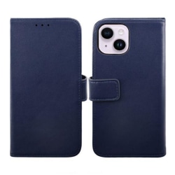 iPhone 15 Plus Plånboksfodral Läder Rvelon - Blå