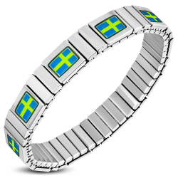 Stålarmband med Svenska Flaggan