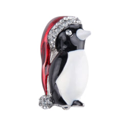 Brosch Pingvin med tomteluva