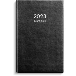 Kalender 2023 Stora Fick svart konstläder Svart