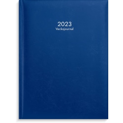 Kalender 2023 Veckojournal blått konstläder Blå
