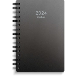 Kalender 2024 Dagbok svart PP-plast Svart
