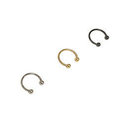 Extra tunn Hästsko Ring piercing(3st) 10mm, 3st olika färger