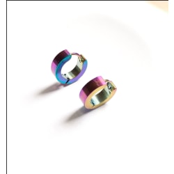 Ringar/creoler örhängen i kirurgiskt stål. (1 par)(Flerfärgad) flerfärgad