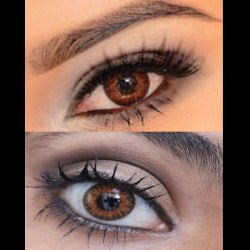 Brown/brun linser för både mörka och ljusa ögon, med linsetui brown