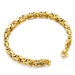 Kejsarlänk guld armband i rostfritt stål med 18k guldplätering 21cm