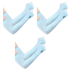 3 par solskyddshandskar med fingerskydd issilkesärmar blue