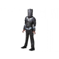 Black Panther Deluxe maskeradkostym barn (3/4Y 98-104 CM)