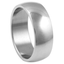 6 mm. bred slät convex ring i 316L stål (17-20mm.) 19 mm convex 