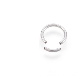 1 Segment Piercing Ring i herdet 316L kirurgisk stål 1,2x8mm.Ø SilverGrey 2 Stål