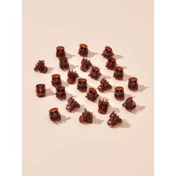 12 st. Små Amberbruna Hårklämmor 15x10 mm