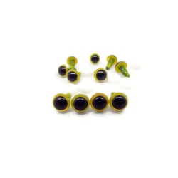 10 paria (20 kpl) Keltaiset "Amigurumi" silmät, halkaisija 8mm