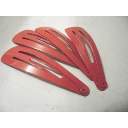 12 st.Röda click-clack hårspänne 4,7 cm långa och 1.3 breda