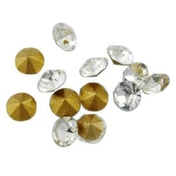 100 Vita koniska Swarovski kristaller för inlägg Ø 2 mm.